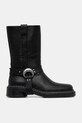 Marine Serre leather ankle boots Smooth Leather MS Moto WFW045A.RLEA0017 black SS25