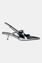Proenza Schouler szpilki skórzane Slash SH252038.F001WF.041 srebrny SS25