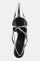 Proenza Schouler szpilki skórzane Slash srebrny SH252038.F001WF.041