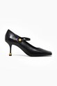 Vanda Novak stilettos de piele Adela subțire negru Adela.Wet.Black