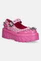 Koi Footwear balerini Candyfloss Demon Spiked Stomper textil roz AK49