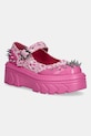 Koi Footwear ballerine Candyfloss Demon Spiked Stomper tessile rosa AK49