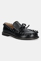 JW Anderson leather loafers Ruffle Moccasin flat black FW0167.LA0323.999