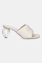 JW Anderson klapki skórzane Chain Heel Open Mule SN0100.LA0161.002 beżowy SS25