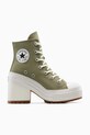 Πάνινα παπούτσια Converse Chuck 70 De Luxe Heel πλατφόρμα πράσινο A11899C