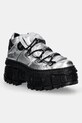 New Rock buty skórzane Floater Plata, Tank Casco Negro Sin platforma srebrny M.106WALL.C16