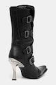Obuwie New Rock botki skórzane Crust Negro, Malicia Negro Tacon Caribe Acero M.9373N.C1 czarny