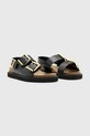 AllSaints sandale de piele Isla Sandal W043FC.BLK negru SS25