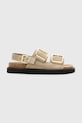 AllSaints sandały zamszowe Isla Sandal płaski beżowy W045FC.SAN