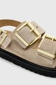 AllSaints sandały zamszowe Isla Sandal beżowy W045FC.SAN