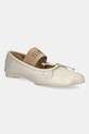 MM6 Maison Margiela baleriny skórzane beżowy S59WZ0099.P3628.T2012