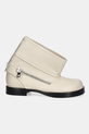 Kožené členkové topánky JW Anderson Biker Boot BT0101.LA0268 béžová SS25