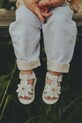 Donsje Tuti Fields Sandals Daisy pelle fiore bianco 1036502