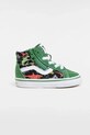 Vans trampki dziecięce SK8-Hi Reissue Side Zip tekstylny zielony VN0007Q3BGK1