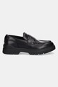 Шкіряні мокасини HUGO Ryan 50536158.001 чорний SS25
