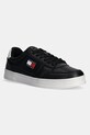 Tommy Jeans sneakers din piele TJM THE GREENWICH NEW ESS mic de statură negru EM0EM01574