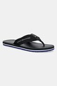 Tommy Hilfiger slapi HILFIGER LEATHER BEACH SANDAL negru FM0FM05442
