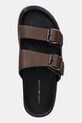 Tommy Hilfiger șlapi de piele D DENSITY HILFIGER LTH SAND maro FM0FM05414