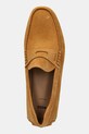 BOSS mocasini din piele intoarsa Noel galben 50541750.701