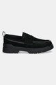 Велурени мокасини HUGO Ryan 50541827.001 черен SS25