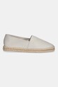 Kožené espadrilky Calvin Klein ESPADRILLE LTH HM0HM01882 šedá SS25