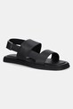 Kožené sandále Calvin Klein BACK STRAP W/ BUCKLE čierna HM0HM01736