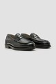 AllSaints mokasyny skórzane Bloom Loafer M021FC czarny SS25