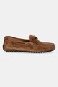 Hackett London mokasyny zamszowe DRIVER LACE HMS21484 brązowy SS25