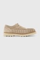 AllSaints półbuty zamszowe Skiff Woven Shoe skóra zamszowa beżowy M057FC