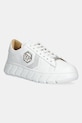 Δερμάτινα αθλητικά παπούτσια Philipp Plein Nappa Lo-Top Hexagon δέρμα σαμουά λευκό USC0698.PLE075N.01