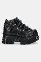 VETEMENTS sneakersy skórzane Fire Platform UA66SN100B czarny SS25