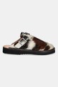 Παντόφλες σουέτ Fracap Mules S100 καφέ SS25