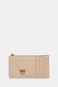 Шкіряний гаманець Pinko лицьова шкіра бежевий 100251.A1YB