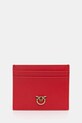 Pinko portacarte in pelle semplice rosso 103762.A0F1