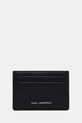 Kožené pouzdro na karty Karl Lagerfeld Planet friendly černá A1W32099