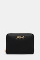 Novčanik Karl Lagerfeld imitacija zrnate kože crna A1W32105