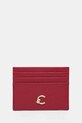 Coccinelle carcasa din piele husă de card burgundia E2.SSL.12.01