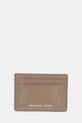 Kožené puzdro na karty MICHAEL Michael Kors puzdro na karty béžová 32R5GJ6D1L