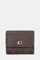 Coach portfel imitacja skóry licowej brązowy CAT56