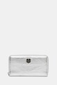 The Kooples portofel de piele piele argintiu AFPM30001K