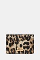GANNI etui na karty skórzane Card Holder Planet friendly brązowy A6541