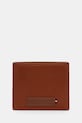 Tommy Hilfiger portfel skórzany skóra licowa brązowy AM0AM13032