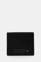 Kožená peněženka Tommy Hilfiger přírodní kůže černá AM0AM13032