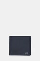 Kožni novčanik BOSS bez uzorka plava 50536710
