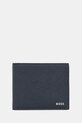 Δερμάτινο πορτοφόλι BOSS λείο δέρμα μπλε 50536710