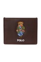 Кожен калъф за карти Polo Ralph Lauren гладка кожа кафяв 405964517