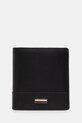Кожен портфейл Tommy Hilfiger гладка кожа черен AM0AM13247