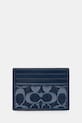 Coach leather card holder all-over print navy CAS29