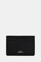 A.P.C. card-holder din piele Porte-Cartes Andre husă de card negru PXBJQ.H63028