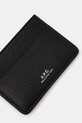 Accesorii A.P.C. card-holder din piele Porte-Cartes Andre PXCBC.H63028 negru